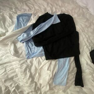 3 long sleeve crop tops from shein